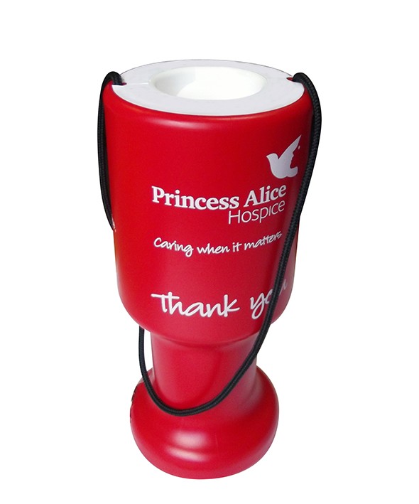 Mini Charity Collection Box w-5x4 Sign back