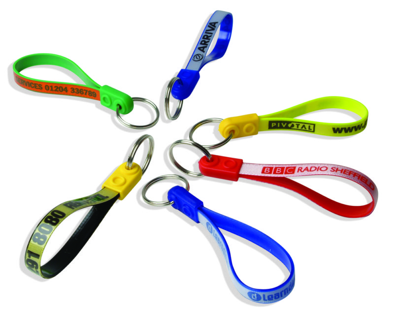Jumbo Ad Loop Key Ring Fobs Custom Printed 1 Colour for you Made in the UK 